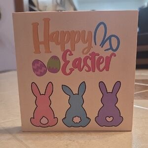 Easter Bunny Decor Sign- Hand Made Art Work Made By Me